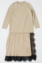 【デザイン ワークス/DESIGN WORKS】のヘムレースニットドッキングドレス 人気、トレンドファッション・服の通販 founy(ファニー) ファッション Fashion レディースファッション Fashion for Women ワンピース Dresses フォーマル・パーティードレス・結婚式用ドレス Elegant & Casual Dresses チュニック Tunic Tops & Dresses サテン Satin, Glossy Fabric シンプル Simple, Minimal チュニック Tunic, Long Top トリミング Trimming, Decorative Edge ドレス Dress, One-Piece バランス Balance, Style Balance レース Lace, Lace Fabric ロング Long, Long-Length エレガント 上品 Elegant 年末年始 Year-end and New Year Holidays thumbnail ベージュ|ID: prp329100004909734 ipo3291000000036779705