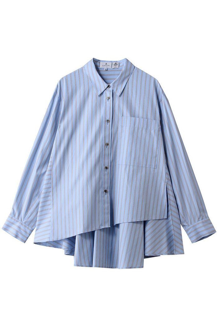 【ランバン オン ブルー/LANVIN en Bleu】のTHOMAS MASONフレアシャツ インテリア・キッズ・メンズ・レディースファッション・服の通販 founy(ファウニー) https://founy.com/ ファッション Fashion レディースファッション Fashion for Women トップス・カットソー Cut & Sew Tops シャツ・ブラウス・オフィスカジュアル Elegant Blouses & Button-Ups アシンメトリー Asymmetrical Style スリーブ Sleeve, Long Sleeve / Short Sleeve フレア Flare, Flared ロング Long, Long-Length |ID: prp329100004909749 ipo3291000000036779853