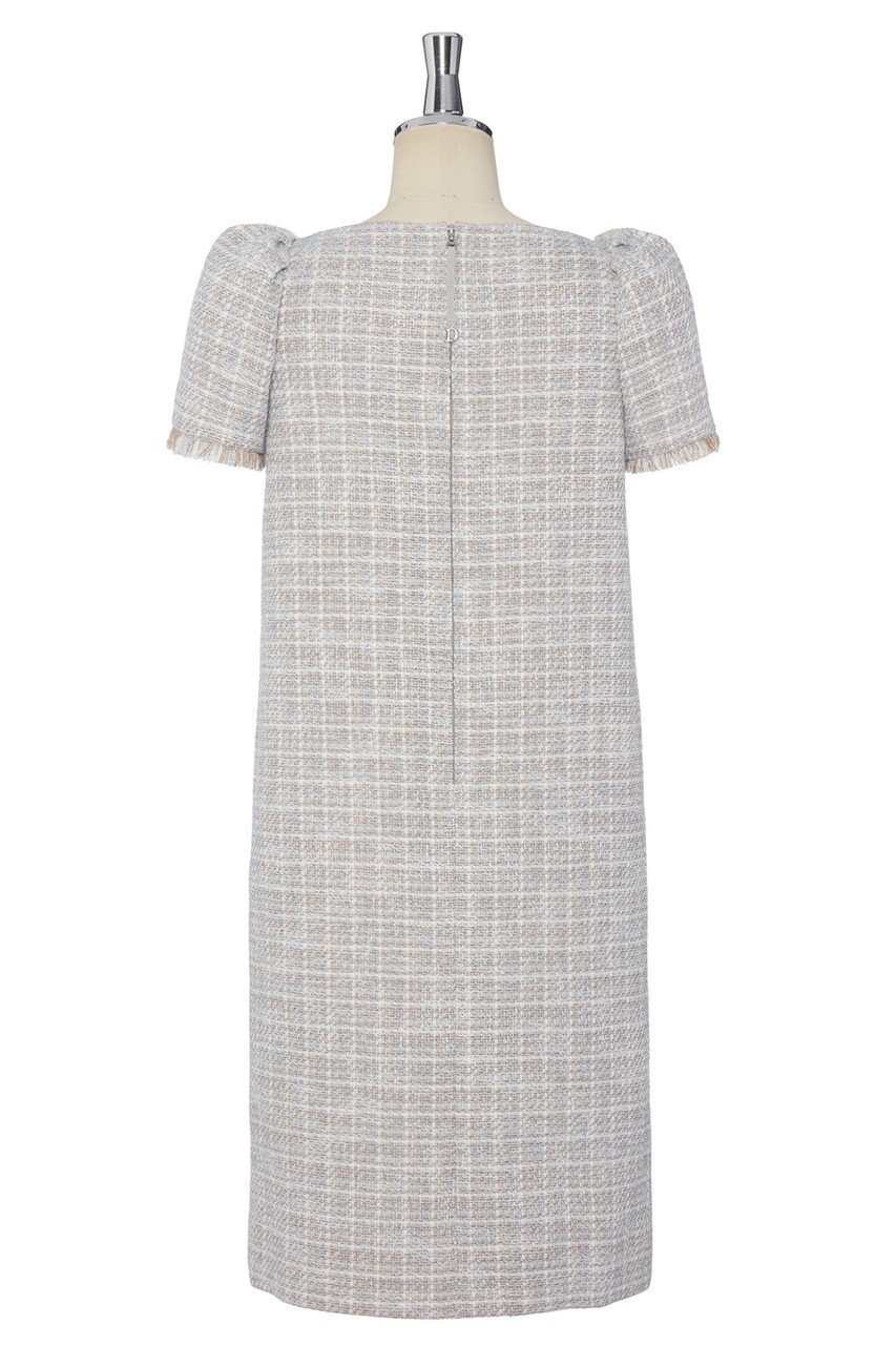 【デイジーリン/DAISY LIN】のWashable Tweed “Elegant Puff Dress” 人気、トレンドファッション・服の通販 founy(ファニー) 　ファッション　Fashion　レディースファッション　Fashion for Women　ワンピース　Dresses　フォーマル・パーティードレス・結婚式用ドレス　Elegant & Casual Dresses　チュニック　Tunic Tops & Dresses　エレガント 上品　Elegant　洗える　Machine Washable　クラシック　Classic, Timeless Style　スリーブ　Sleeve, Long Sleeve / Short Sleeve　チュニック　Tunic, Long Top　ツイード　Twill, Twill Weave　定番　Standard, Basic Item　フリンジ　Fringe, Tassel　ボックス　Boxy, Box Shape　リラックス　Relax, Relaxed Fit　other-2|ID: prp329100004909762 ipo3291000000036780000