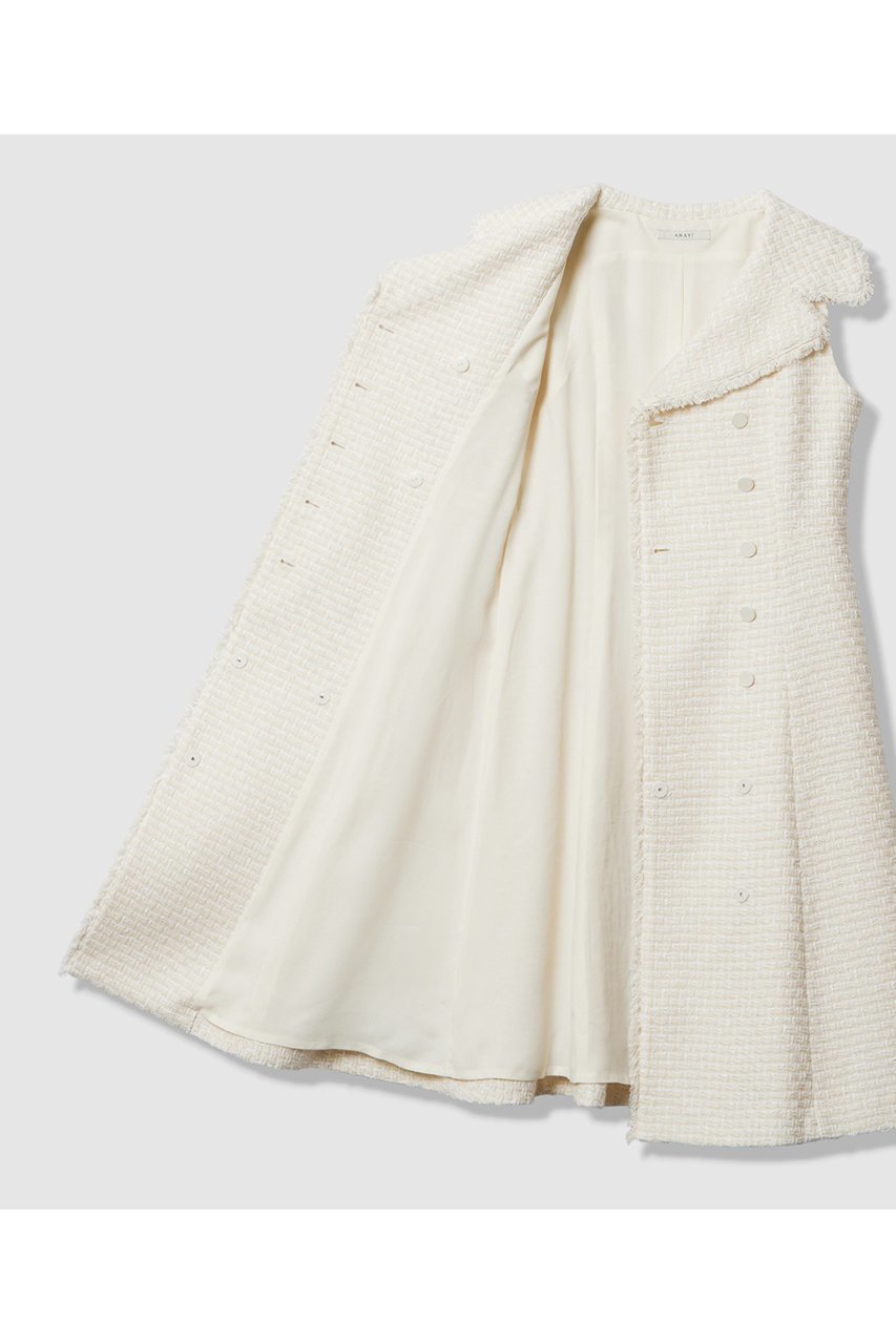 【アナイ/ANAYI】のソフトベージュツイードテーラー ワンピース 人気、トレンドファッション・服の通販 founy(ファニー) 　ファッション　Fashion　レディースファッション　Fashion for Women　ワンピース　Dresses　チュニック　Tunic Tops & Dresses　ダブル　Double, Double-Breasted　チュニック　Tunic, Long Top　ツイード　Twill, Twill Weave　フランス　France, French　ロング　Long, Long-Length　エレガント 上品　Elegant　other-5|ID: prp329100004909781 ipo3291000000036780237