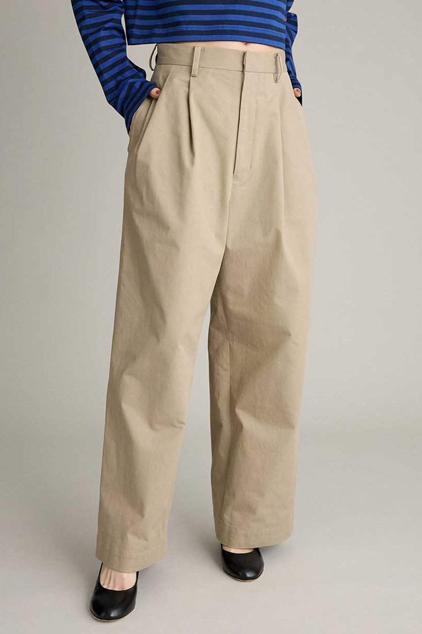 【ブリル/BRILL】のコットンチノタックパンツ 人気、トレンドファッション・服の通販 founy(ファニー) 　ファッション　Fashion　レディースファッション　Fashion for Women　パンツ　Pants & Trousers　ツイル　Twist, Twisted Detail　テーパード　Tapered, Tapered Pants　ルーズ　Loose, Oversized　ワッシャー　Washer, Crinkled Finish　再入荷　Restock / Back in Stock　other-3|ID: prp329100004909784 ipo3291000000036780262