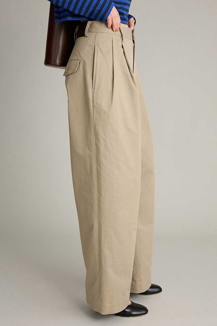 【ブリル/BRILL】のコットンチノタックパンツ 人気、トレンドファッション・服の通販 founy(ファニー) 　ファッション　Fashion　レディースファッション　Fashion for Women　パンツ　Pants & Trousers　ツイル　Twist, Twisted Detail　テーパード　Tapered, Tapered Pants　ルーズ　Loose, Oversized　ワッシャー　Washer, Crinkled Finish　再入荷　Restock / Back in Stock　other-4|ID: prp329100004909784 ipo3291000000036780263