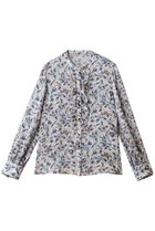 【アナイ/ANAYI】のボカシフラワーフリル ブラウス 人気、トレンドファッション・服の通販 founy(ファニー) ファッション Fashion レディースファッション Fashion for Women トップス・カットソー Cut & Sew Tops シャツ・ブラウス・オフィスカジュアル Elegant Blouses & Button-Ups なめらか Smooth, Silky Texture サテン Satin, Glossy Fabric スリーブ Sleeve, Long Sleeve / Short Sleeve フラワー Flower, Floral フリル Frill, Ruffle フロント Front, Front Design プリント Print, Printed Pattern メタル Metal, Metal Parts ロング Long, Long-Length エレガント 上品 Elegant 春 Spring thumbnail ブルー|ID: prp329100004909855 ipo3291000000036781014