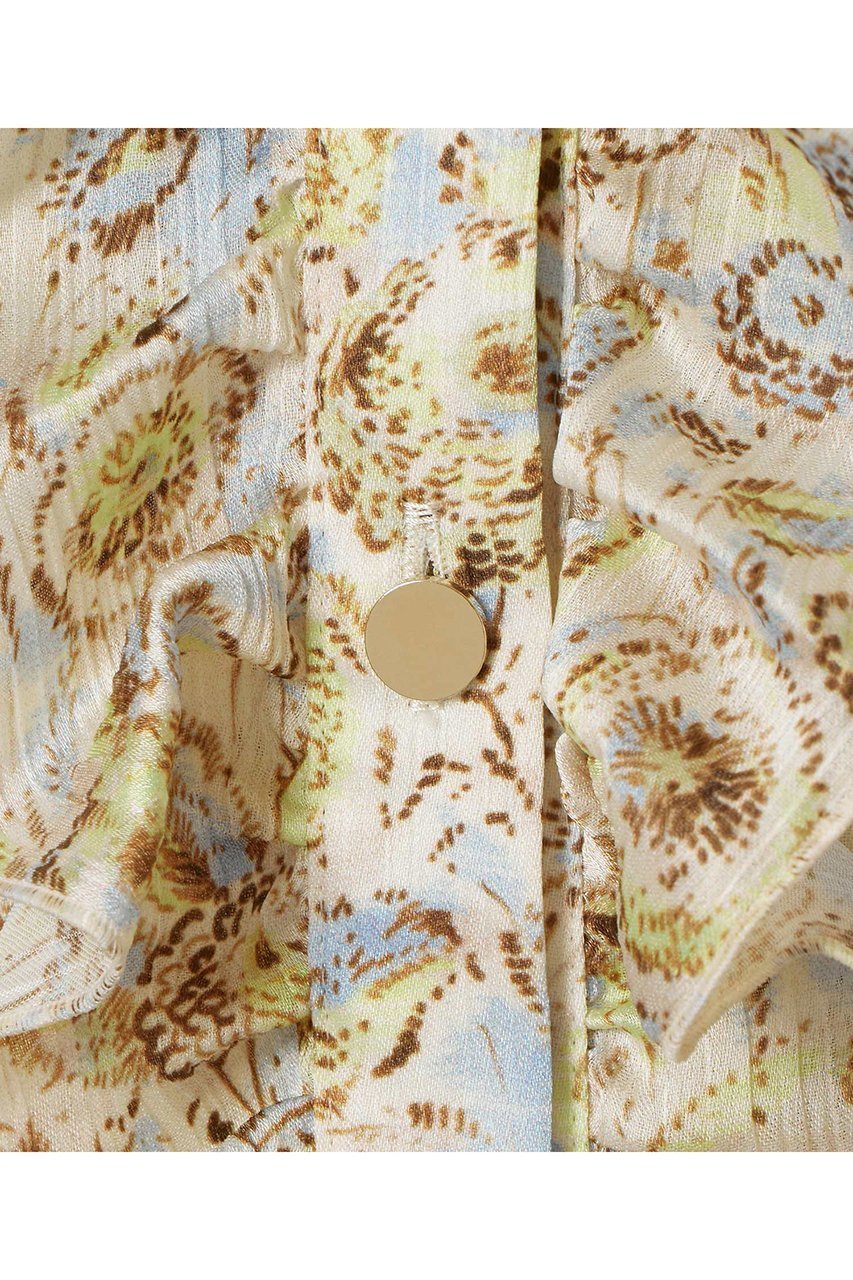 【アナイ/ANAYI】のボカシフラワーフリル ブラウス 人気、トレンドファッション・服の通販 founy(ファニー) 　ファッション　Fashion　レディースファッション　Fashion for Women　トップス・カットソー　Cut & Sew Tops　シャツ・ブラウス・オフィスカジュアル　Elegant Blouses & Button-Ups　なめらか　Smooth, Silky Texture　サテン　Satin, Glossy Fabric　スリーブ　Sleeve, Long Sleeve / Short Sleeve　フラワー　Flower, Floral　フリル　Frill, Ruffle　フロント　Front, Front Design　プリント　Print, Printed Pattern　メタル　Metal, Metal Parts　ロング　Long, Long-Length　エレガント 上品　Elegant　春　Spring　other-6|ID: prp329100004909855 ipo3291000000036781019