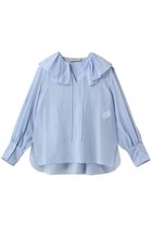 【デパリエ/DEPAREILLE】のシルキーラッフルブラウス サックス|ID: prp329100004909886 ipo3291000000036781380