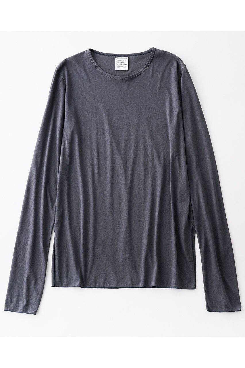 【グッド ピープル グッド ステッチング グッド プロダクト/GOOD PEOPLE GOOD STITCHING GOOD PRODUCT】のサイドスリット クルーネック ロングスリーブ Tシャツ インテリア・キッズ・メンズ・レディースファッション・服の通販 founy(ファニー) ファッション Fashion レディースファッション Fashion for Women トップス・カットソー Cut & Sew Tops シャツ・ブラウス・オフィスカジュアル Elegant Blouses & Button-Ups ロングTシャツ・Tシャツ Longline T-Shirts & Tees カットソー・ベーシックTシャツ Cut-and-Sewn Tops / Stretch Tees & Basics シアー Sheer, See-Through ストレッチ Stretch, Stretchy Fabric スリット Slit, Slit Detail スリーブ Sleeve, Long Sleeve / Short Sleeve ロング Long, Long-Length 定番 Standard, Basic Item チャコール|ID: prp329100004909903 ipo3291000000036781575