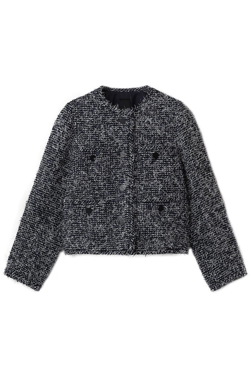 【ドメル/DOMELLE】のLINTON TWEED ジャケット インテリア・キッズ・メンズ・レディースファッション・服の通販 founy(ファニー) 　ファッション　Fashion　レディースファッション　Fashion for Women　アウター　Coat / Outerwear Collection　レディースジャケット・軽アウター　Jackets　おすすめ　Recommended / Our Picks　コンパクト　Compact, Small Size　サテン　Satin, Glossy Fabric　ジャケット　Jacket, Outerwear　セットアップ　Set-Up, Coordinated Outfit　ツイード　Twill, Twill Weave　ポケット　Pocket, Pocket Detail　メタル　Metal, Metal Parts　ワイド　Wide, Wide Fit　エレガント 上品　Elegant　ネイビー|ID: prp329100004909912 ipo3291000000036781695