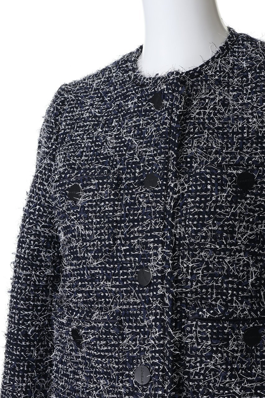 【ドメル/DOMELLE】のLINTON TWEED ジャケット 人気、トレンドファッション・服の通販 founy(ファニー) 　ファッション　Fashion　レディースファッション　Fashion for Women　アウター　Coat / Outerwear Collection　レディースジャケット・軽アウター　Jackets　おすすめ　Recommended / Our Picks　コンパクト　Compact, Small Size　サテン　Satin, Glossy Fabric　ジャケット　Jacket, Outerwear　セットアップ　Set-Up, Coordinated Outfit　ツイード　Twill, Twill Weave　ポケット　Pocket, Pocket Detail　メタル　Metal, Metal Parts　ワイド　Wide, Wide Fit　エレガント 上品　Elegant　other-5|ID: prp329100004909912 ipo3291000000036781699