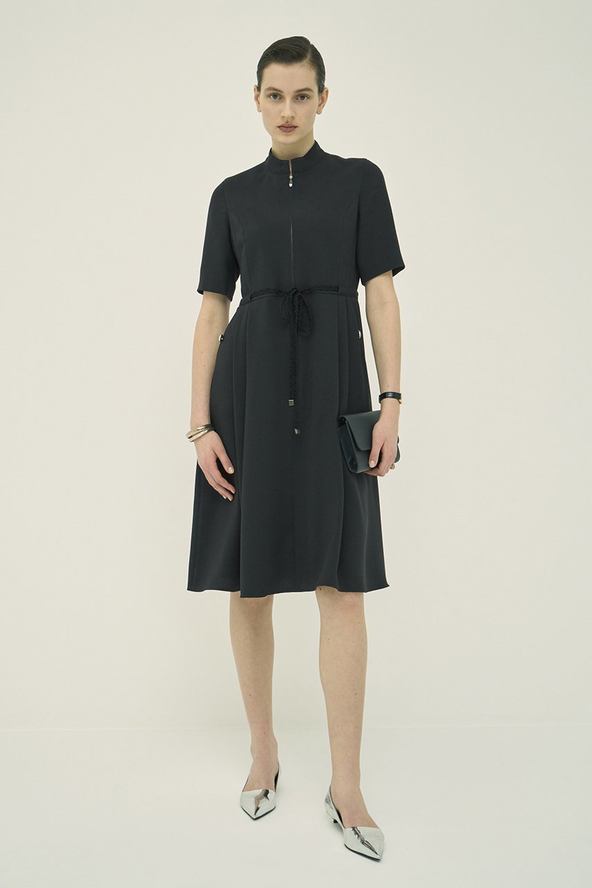 【エムダブリュー/MW】のトリアセテート(J) スタンド カラー ジップ ドレス 人気、トレンドファッション・服の通販 founy(ファニー) 　ファッション　Fashion　レディースファッション　Fashion for Women　ワンピース　Dresses　フォーマル・パーティードレス・結婚式用ドレス　Elegant & Casual Dresses　チュニック　Tunic Tops & Dresses　ジップ　Zip, Zipper　スタンド　Stand Collar, Upright Stand　チュニック　Tunic, Long Top　ドレス　Dress, One-Piece　バランス　Balance, Style Balance　フォルム　Silhouette, Form　フォーマル　Formal, Dressy　フロント　Front, Front Design　リボン　Ribbon, Bow　ロング　Long, Long-Length　エレガント 上品　Elegant　新作・新入荷　New Arrivals / New In　other-6|ID: prp329100004909915 ipo3291000000036781730