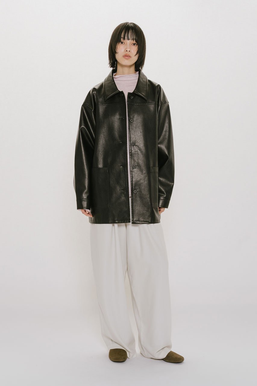 【ミディウミソリッド/MIDIUMISOLID】のsynthetic leather over size blouson ブルゾン 人気、トレンドファッション・服の通販 founy(ファニー) 　ファッション　Fashion　レディースファッション　Fashion for Women　アウター　Coat / Outerwear Collection　レディースジャケット・軽アウター　Jackets　ブルゾンジャケット・スポーティアウター　Blouson Jackets　エレガント 上品　Elegant　クール　Cool, Chic　シンプル　Simple, Minimal　ジャケット　Jacket, Outerwear　トレンド　Trend, Trending Now　フェミニン　Feminine, Girly　ブルゾン　Blouson, Bomber Jacket　再入荷　Restock / Back in Stock　other-6|ID: prp329100004909918 ipo3291000000036781764