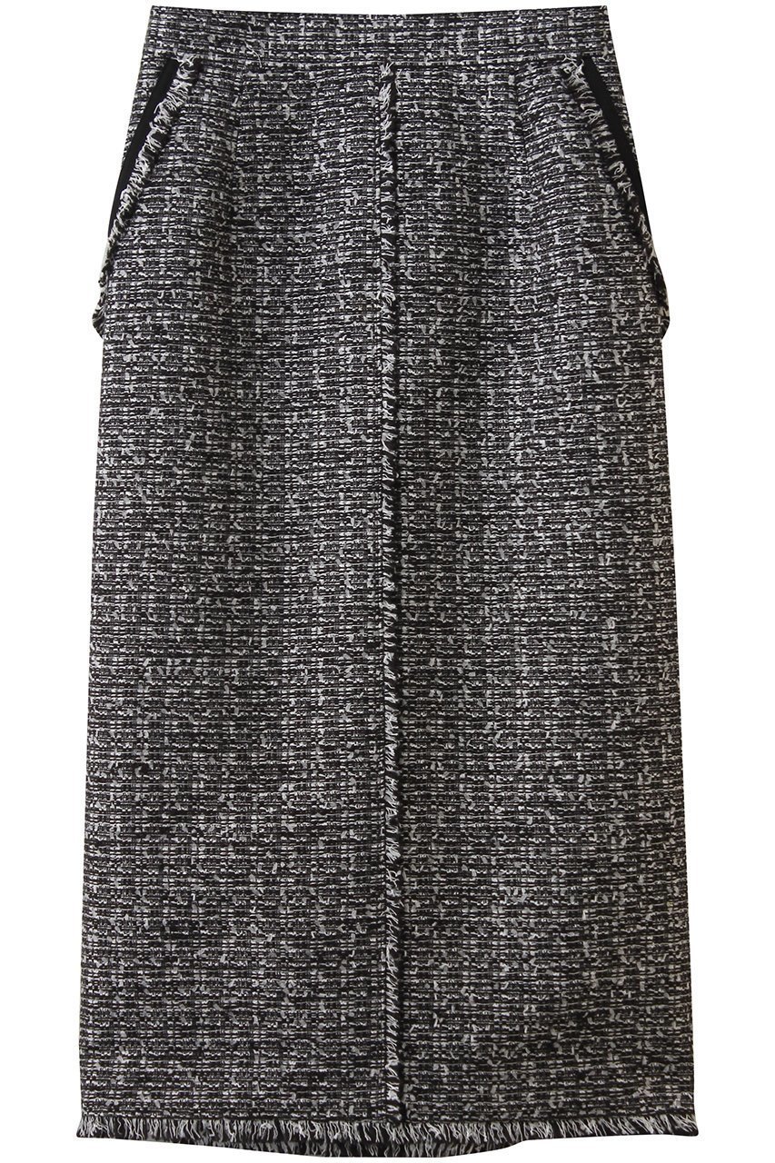 【アルアバイル/allureville】のニュアンスタイトツィードスカート インテリア・キッズ・メンズ・レディースファッション・服の通販 founy(ファニー) 　ファッション　Fashion　レディースファッション　Fashion for Women　スカート　Skirts　ロングスカート　Long Skirts / Maxi & Midi Skirts　おすすめ　Recommended / Our Picks　シンプル　Simple, Minimal　ジャケット　Jacket, Outerwear　スウェット / スエット　Sweatshirt, Sweatwear　センター　Center, Center Line　ツイード　Twill, Twill Weave　フリンジ　Fringe, Tassel　ブルゾン　Blouson, Bomber Jacket　ポケット　Pocket, Pocket Detail　ロング　Long, Long-Length　エレガント 上品　Elegant　今季　This Season, Current Season　ブラック系|ID: prp329100004909928 ipo3291000000036781851