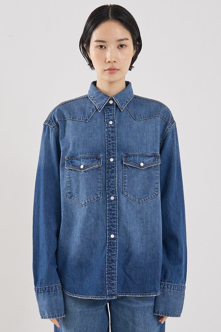 【ザ ストア バイ シー/THE STORE by C】の【COCUCA】デニムシャツ 人気、トレンドファッション・服の通販 founy(ファニー) ファッション Fashion レディースファッション Fashion for Women トップス・カットソー Cut & Sew Tops シャツ・ブラウス・オフィスカジュアル Elegant Blouses & Button-Ups インディゴ Indigo Denim ウエスタン Western Style ショート Short, Short Length スリーブ Sleeve, Long Sleeve / Short Sleeve ダメージ Distressed, Destroyed デニム Denim, Jeans Material バランス Balance, Style Balance ブリーチ Bleach, Washed Finish ロング Long, Long-Length ヴィンテージ Vintage Style 日本製 Made In Japan other-5|ID: prp329100004909930 ipo3291000000036781888