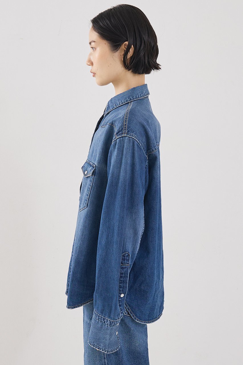 【ザ ストア バイ シー/THE STORE by C】の【COCUCA】デニムシャツ 人気、トレンドファッション・服の通販 founy(ファニー) ファッション Fashion レディースファッション Fashion for Women トップス・カットソー Cut & Sew Tops シャツ・ブラウス・オフィスカジュアル Elegant Blouses & Button-Ups インディゴ Indigo Denim ウエスタン Western Style ショート Short, Short Length スリーブ Sleeve, Long Sleeve / Short Sleeve ダメージ Distressed, Destroyed デニム Denim, Jeans Material バランス Balance, Style Balance ブリーチ Bleach, Washed Finish ロング Long, Long-Length ヴィンテージ Vintage Style 日本製 Made In Japan other-6|ID: prp329100004909930 ipo3291000000036781889