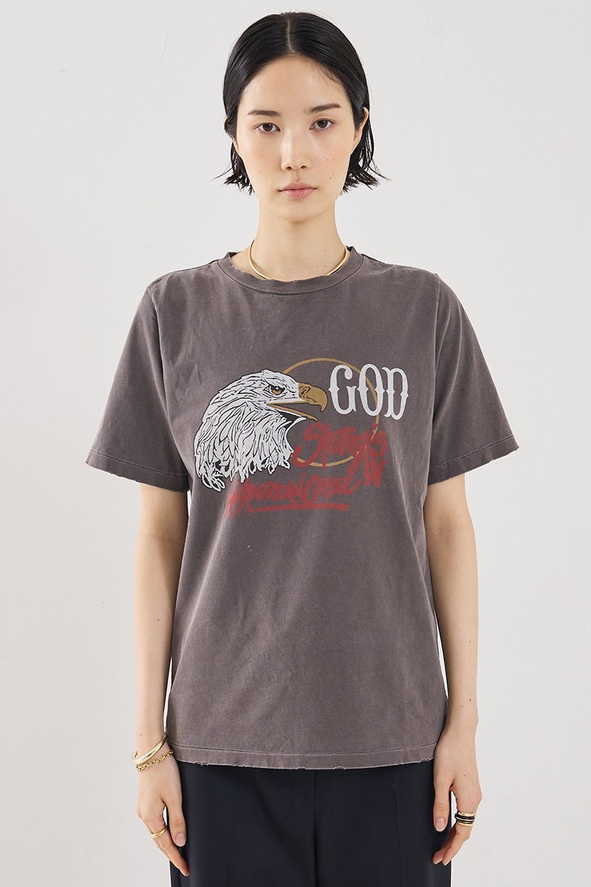 【ザ ストア バイ シー/THE STORE by C】の【REMI RELIEF】【別注】【WEB限定】GODツアーTee柄半袖カットソー 人気、トレンドファッション・服の通販 founy(ファニー) 　ファッション　Fashion　レディースファッション　Fashion for Women　トップス・カットソー　Cut & Sew Tops　シャツ・ブラウス・オフィスカジュアル　Elegant Blouses & Button-Ups　ロングTシャツ・Tシャツ　Longline T-Shirts & Tees　カットソー・ベーシックTシャツ　Cut-and-Sewn Tops / Stretch Tees & Basics　おすすめ　Recommended / Our Picks　カットソー　Cut and Sewn Top　ショート　Short, Short Length　スリーブ　Sleeve, Long Sleeve / Short Sleeve　ダメージ　Distressed, Destroyed　別注　Limited Edition, Custom Order　半袖　Short Sleeve, Half Sleeve　other-5|ID: prp329100004909933 ipo3291000000036781916