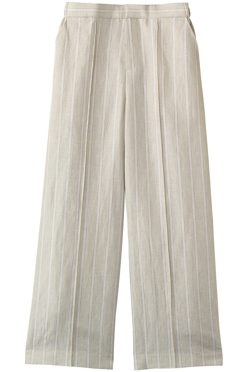 【プレインピープル/PLAIN PEOPLE】のストライプストレートパンツ インテリア・キッズ・メンズ・レディースファッション・服の通販 founy(ファニー) 　ファッション　Fashion　レディースファッション　Fashion for Women　パンツ　Pants & Trousers　センター　Center, Center Line　ワイド　Wide, Wide Fit　夏　Summer　春　Spring　S/S・春夏　SS, Spring/Summer, Warm Season　ベージュ|ID: prp329100004909948 ipo3291000000036782064