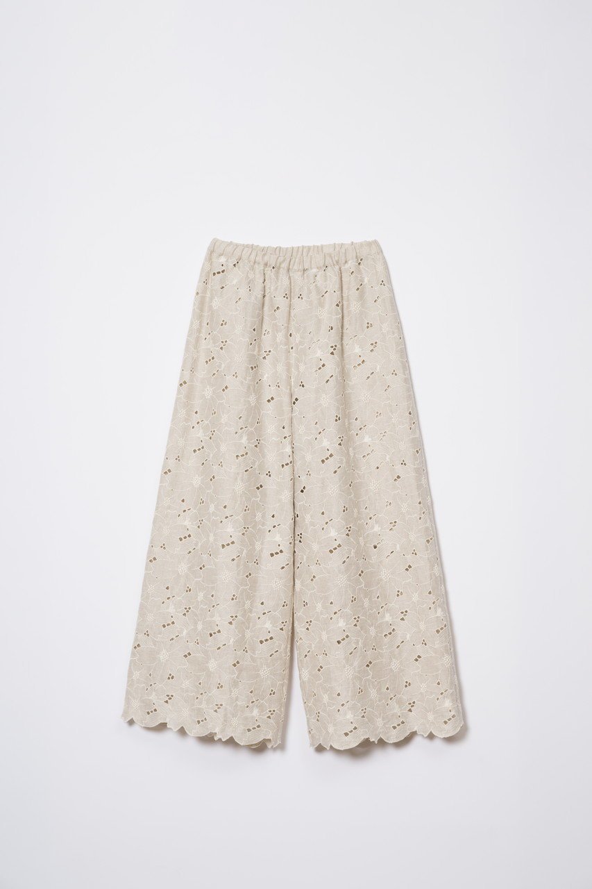 【プリスティン/PRISTINE】のフラワーエンブパンツ 人気、トレンドファッション・服の通販 founy(ファニー) 　ファッション　Fashion　レディースファッション　Fashion for Women　パンツ　Pants & Trousers　春　Spring　シンプル　Simple, Minimal　スカラップ　Scallop, Scalloped Edge　セットアップ　Set-Up, Coordinated Outfit　ハンド　Hand, Handmade　フラワー　Flower, Floral　ベーシック　Basic, Essential　リネン　Linen, Linen Fabric　レース　Lace, Lace Fabric　セレモニー　Ceremony　 other-1|ID: prp329100004909987 ipo3291000000036782442