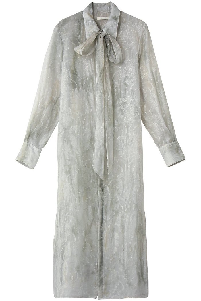 【カナコ サカイ/KANAKO SAKAI】のSHIBORI シアー ジャカード ロングシャツ インテリア・キッズ・メンズ・レディースファッション・服の通販 founy(ファニー) https://founy.com/ ファッション Fashion レディースファッション Fashion for Women ワンピース Dresses チュニック Tunic Tops & Dresses おすすめ Recommended / Our Picks インナー Innerwear キャミソール Camisole, Spaghetti Strap Top グラデーション Gradient, Ombre シアー Sheer, See-Through ジャカード／ジャガード Jacquard, Woven Pattern チュニック Tunic, Long Top リボン Ribbon, Bow ロング Long, Long-Length エレガント 上品 Elegant |ID: prp329100004909993 ipo3291000000036782490