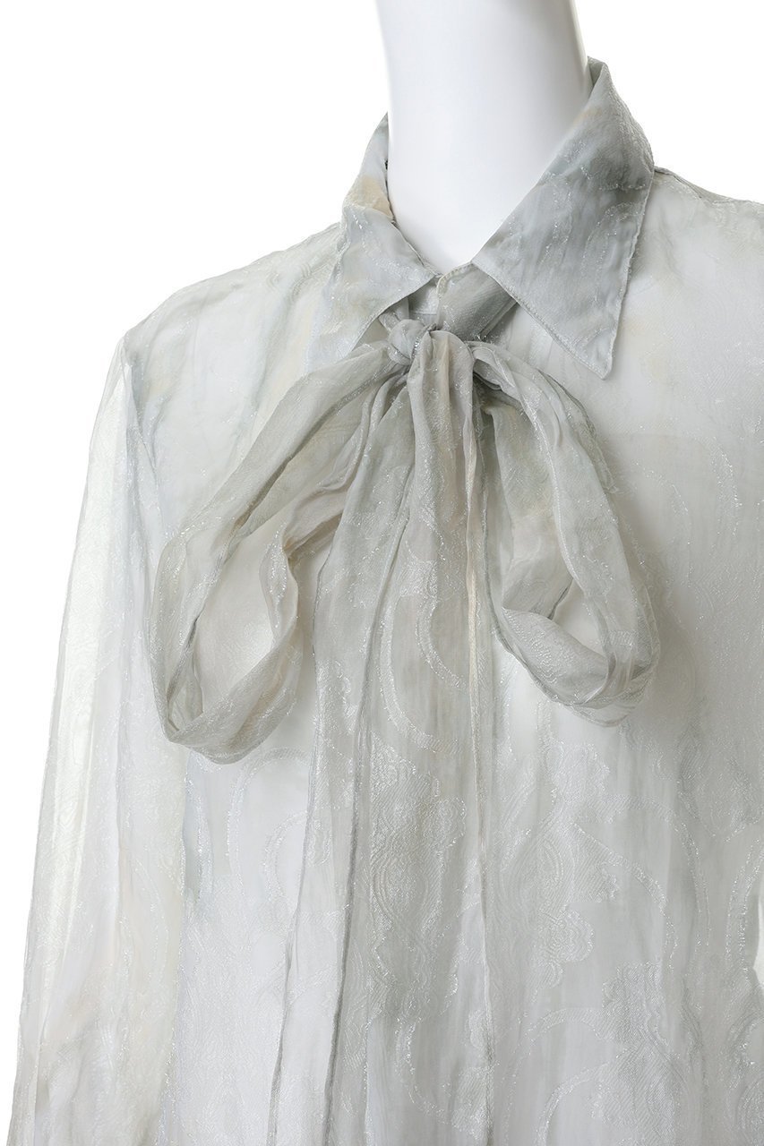 【カナコ サカイ/KANAKO SAKAI】のSHIBORI シアー ジャカード ロングシャツ 人気、トレンドファッション・服の通販 founy(ファニー) 　ファッション　Fashion　レディースファッション　Fashion for Women　ワンピース　Dresses　チュニック　Tunic Tops & Dresses　おすすめ　Recommended / Our Picks　インナー　Innerwear　キャミソール　Camisole, Spaghetti Strap Top　グラデーション　Gradient, Ombre　シアー　Sheer, See-Through　ジャカード／ジャガード　Jacquard, Woven Pattern　チュニック　Tunic, Long Top　リボン　Ribbon, Bow　ロング　Long, Long-Length　エレガント 上品　Elegant　other-5|ID: prp329100004909993 ipo3291000000036782495