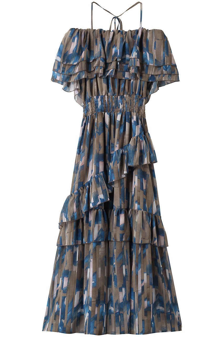 【コルコバード/CORCOVADO】のプリントシフォンオフショルダードレス インテリア・キッズ・メンズ・レディースファッション・服の通販 founy(ファニー) 　ファッション　Fashion　レディースファッション　Fashion for Women　ワンピース　Dresses　フォーマル・パーティードレス・結婚式用ドレス　Elegant & Casual Dresses　チュニック　Tunic Tops & Dresses　オフショルダーワンピース・ドレス　Off-Shoulder Dresses / Bardot Style Dresses　チュニック　Tunic, Long Top　フリル　Frill, Ruffle　プリント　Print, Printed Pattern　モザイク　Mosaic, Geometric Pattern　新作・新入荷　New Arrivals / New In　ゲルニカ A|ID: prp329100004910012 ipo3291000000036782664