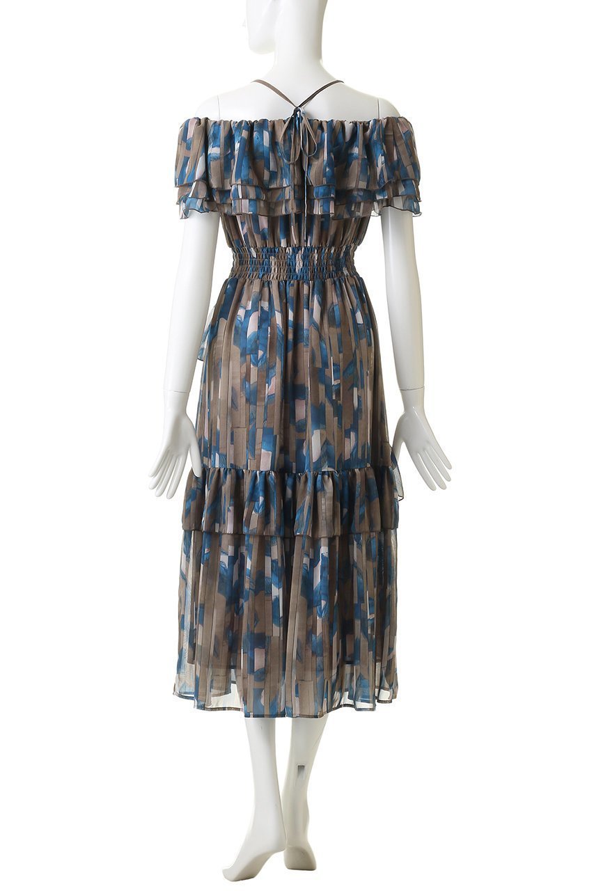 【コルコバード/CORCOVADO】のプリントシフォンオフショルダードレス 人気、トレンドファッション・服の通販 founy(ファニー) 　ファッション　Fashion　レディースファッション　Fashion for Women　ワンピース　Dresses　フォーマル・パーティードレス・結婚式用ドレス　Elegant & Casual Dresses　チュニック　Tunic Tops & Dresses　オフショルダーワンピース・ドレス　Off-Shoulder Dresses / Bardot Style Dresses　チュニック　Tunic, Long Top　フリル　Frill, Ruffle　プリント　Print, Printed Pattern　モザイク　Mosaic, Geometric Pattern　新作・新入荷　New Arrivals / New In　other-4|ID: prp329100004910012 ipo3291000000036782667