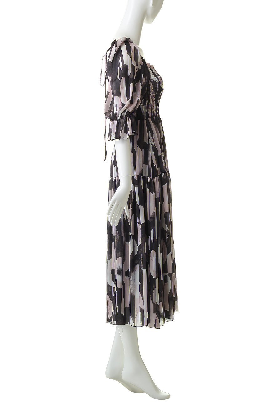 【コルコバード/CORCOVADO】のプリントシフォンパフスリーブドレス 人気、トレンドファッション・服の通販 founy(ファニー) 　ファッション　Fashion　レディースファッション　Fashion for Women　ワンピース　Dresses　フォーマル・パーティードレス・結婚式用ドレス　Elegant & Casual Dresses　チュニック　Tunic Tops & Dresses　エアリー　Airy Texture　シアー　Sheer, See-Through　シフォン　Chiffon, Lightweight Fabric　スクエア　Square, Square Shape　チュニック　Tunic, Long Top　フェミニン　Feminine, Girly　フレア　Flare, Flared　プリント　Print, Printed Pattern　other-3|ID: prp329100004910013 ipo3291000000036782675