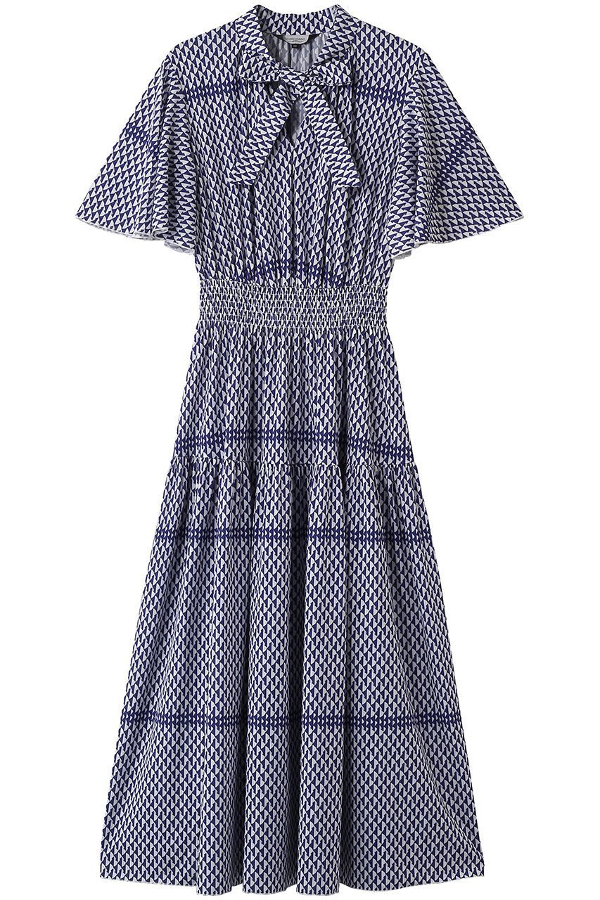 【コルコバード/CORCOVADO】のジャージーボウタイドレス 人気、トレンドファッション・服の通販 founy(ファニー) 　ファッション　Fashion　レディースファッション　Fashion for Women　ワンピース　Dresses　フォーマル・パーティードレス・結婚式用ドレス　Elegant & Casual Dresses　チュニック　Tunic Tops & Dresses　スリーブ　Sleeve, Long Sleeve / Short Sleeve　チュニック　Tunic, Long Top　パーティ　Party, Party Style　フィット　Fit, Slim Fit　フレア　Flare, Flared　プリント　Print, Printed Pattern　リボン　Ribbon, Bow　エレガント 上品　Elegant　 other-1|ID: prp329100004910015 ipo3291000000036782686