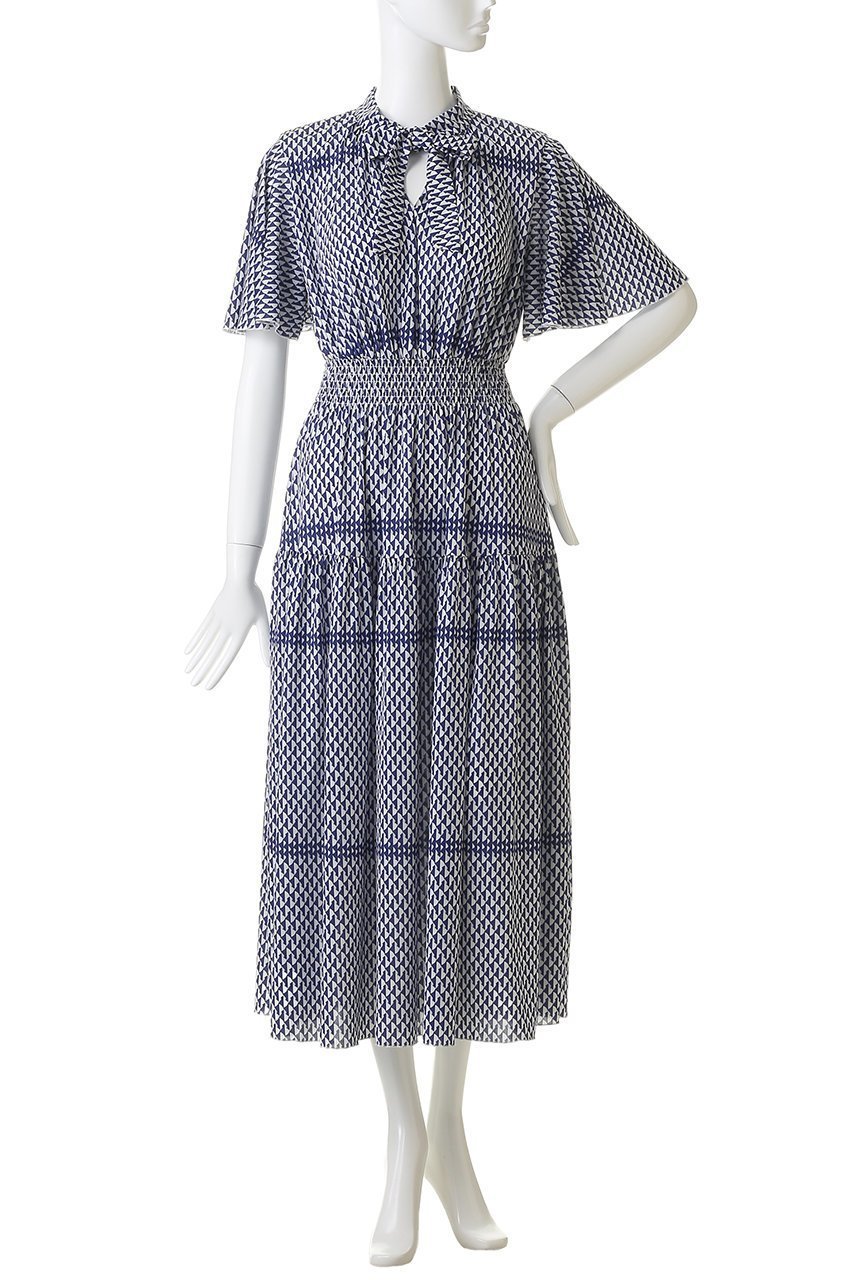 【コルコバード/CORCOVADO】のジャージーボウタイドレス 人気、トレンドファッション・服の通販 founy(ファニー) 　ファッション　Fashion　レディースファッション　Fashion for Women　ワンピース　Dresses　フォーマル・パーティードレス・結婚式用ドレス　Elegant & Casual Dresses　チュニック　Tunic Tops & Dresses　スリーブ　Sleeve, Long Sleeve / Short Sleeve　チュニック　Tunic, Long Top　パーティ　Party, Party Style　フィット　Fit, Slim Fit　フレア　Flare, Flared　プリント　Print, Printed Pattern　リボン　Ribbon, Bow　エレガント 上品　Elegant　other-2|ID: prp329100004910015 ipo3291000000036782689