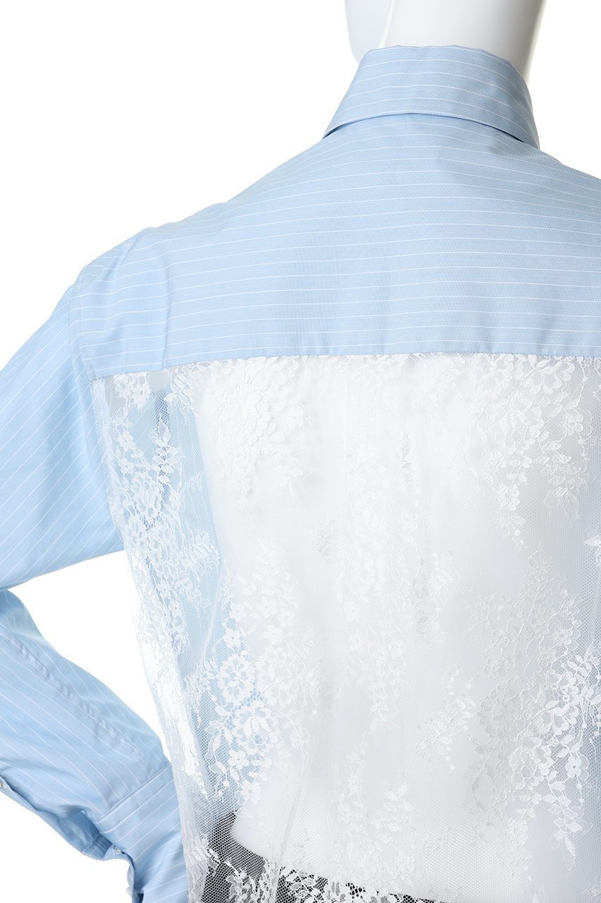 【カナコ サカイ/KANAKO SAKAI】のストライプ レース-バック パネル シャツ 人気、トレンドファッション・服の通販 founy(ファニー) 　ファッション　Fashion　レディースファッション　Fashion for Women　トップス・カットソー　Cut & Sew Tops　シャツ・ブラウス・オフィスカジュアル　Elegant Blouses & Button-Ups　バッグ　Bags　ストライプ　Stripe, Striped Pattern　スリーブ　Sleeve, Long Sleeve / Short Sleeve　レース　Lace, Lace Fabric　ロング　Long, Long-Length　エレガント 上品　Elegant　other-5|ID: prp329100004910056 ipo3291000000036783011