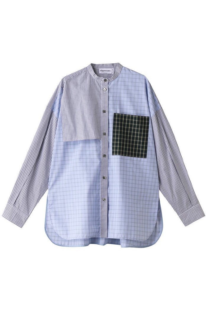 【ナゴンスタンス/nagonstans】のCHECK Mix Handy SH/シャツ インテリア・キッズ・メンズ・レディースファッション・服の通販 founy(ファウニー) https://founy.com/ ファッション Fashion レディースファッション Fashion for Women トップス・カットソー Cut & Sew Tops シャツ・ブラウス・オフィスカジュアル Elegant Blouses & Button-Ups アシンメトリー Asymmetrical Style スリット Slit, Slit Detail スリーブ Sleeve, Long Sleeve / Short Sleeve ベスト Vest, Waistcoat ロング Long, Long-Length |ID: prp329100004910140 ipo3291000000036783713