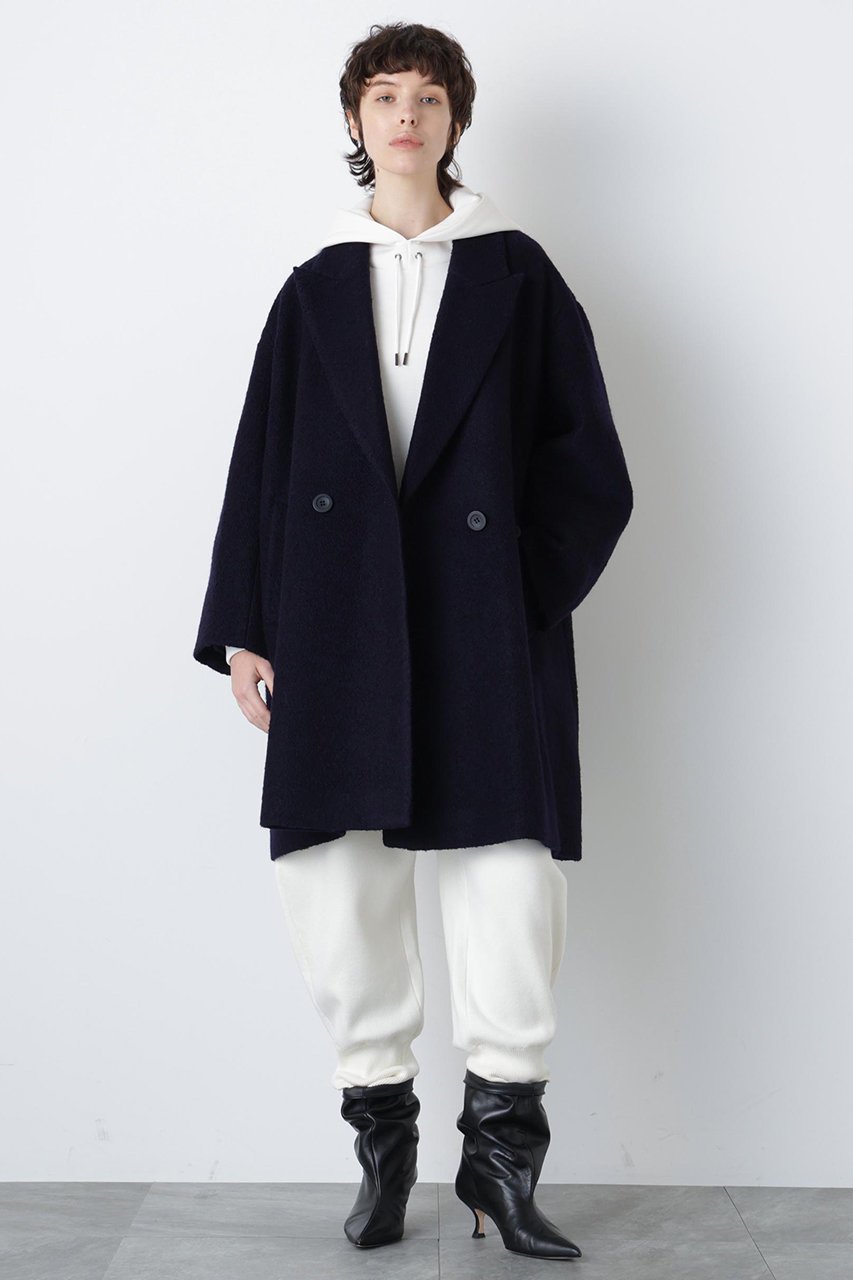 【ヒューエルミュージアム/hueLe Museum】の【hLM】ブークレージャージコート 人気、トレンドファッション・服の通販 founy(ファニー) 　ファッション　Fashion　レディースファッション　Fashion for Women　アウター　Coat / Outerwear Collection　コート・ロングコート・ピーコート　Long Coats, Peacoats & More　シンプル　Simple, Minimal　チェスターコート　Chester Coat, Long Coat　ループ　Loop, Loop Knit　ロング　Long, Long-Length　エレガント 上品　Elegant　other-2|ID: prp329100004910200 ipo3291000000036784371