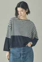 【カレンソロジー/Curensology】のシアーボーダーニットプルオーバー ネイビー|ID: prp329100004910228 ipo3291000000036784680