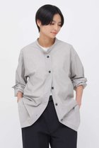 【マーガレットハウエル/MARGARET HOWELL】のWORN COTTON HAIRLINE STRIPE SHIRT カーキ|ID:prp329100004910249