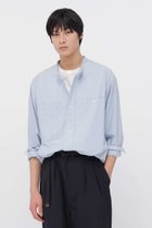 【マーガレット ハウエル/MARGARET HOWELL / MEN】のWORN COTTON HAIRLINE STRIPE SHIRT ブルー|ID: prp329100004910252 ipo3291000000036784929