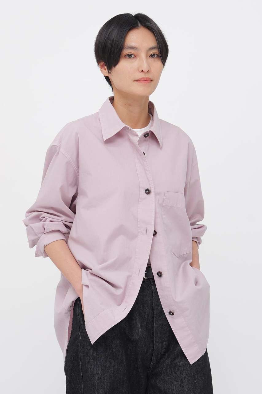 【マーガレットハウエル/MARGARET HOWELL】のORGANIC COTTON SHIRTING SHIRT インテリア・キッズ・メンズ・レディースファッション・服の通販 founy(ファニー) 　ファッション　Fashion　レディースファッション　Fashion for Women　トップス・カットソー　Cut & Sew Tops　シャツ・ブラウス・オフィスカジュアル　Elegant Blouses & Button-Ups　スリーブ　Sleeve, Long Sleeve / Short Sleeve　ベーシック　Basic, Essential　ループ　Loop, Loop Knit　レギュラー　Regular, Standard Fit　ロング　Long, Long-Length　ワッシャー　Washer, Crinkled Finish　定番　Standard, Basic Item　新作・新入荷　New Arrivals / New In　ピンク|ID: prp329100004910258 ipo3291000000036784980