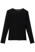 【ジェイドット/j.】のストレッチオーガンジー クルーネックトップス ブラック|ID: prp329100004910284 ipo3291000000036785233