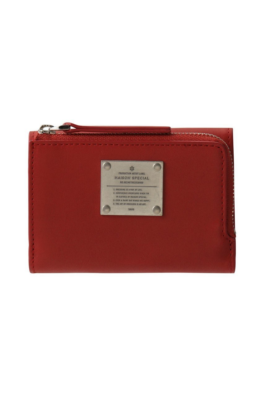 【メゾンスペシャル/MAISON SPECIAL】の【UNISEX】Lジップ三つ折りコインケース メタルプレートつき インテリア・キッズ・メンズ・レディースファッション・服の通販 founy(ファニー) 　ファッション　Fashion　レディースファッション　Fashion for Women　ミニ財布・二つ折り財布　Wallets & Card Cases　ユニセックス　Unisex, Genderless　おすすめ　Recommended / Our Picks　コンパクト　Compact, Small Size　ジップ　Zip, Zipper　スタイリッシュ　Stylish, Fashionable　フォルム　Silhouette, Form　プレート　Plate, Dish　ボックス　Boxy, Box Shape　メタル　Metal, Metal Parts　定番　Standard, Basic Item　新作・新入荷　New Arrivals / New In　財布　Wallet, Purse　RED(レッド)|ID: prp329100004910285 ipo3291000000036785255