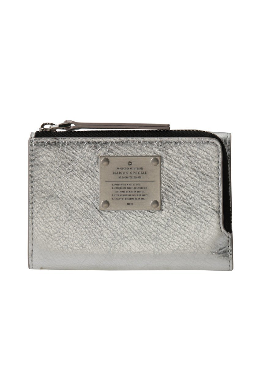 【メゾンスペシャル/MAISON SPECIAL】の【UNISEX】Lジップ三つ折りコインケース メタルプレートつき インテリア・キッズ・メンズ・レディースファッション・服の通販 founy(ファニー) 　ファッション　Fashion　レディースファッション　Fashion for Women　ミニ財布・二つ折り財布　Wallets & Card Cases　ユニセックス　Unisex, Genderless　おすすめ　Recommended / Our Picks　コンパクト　Compact, Small Size　ジップ　Zip, Zipper　スタイリッシュ　Stylish, Fashionable　フォルム　Silhouette, Form　プレート　Plate, Dish　ボックス　Boxy, Box Shape　メタル　Metal, Metal Parts　定番　Standard, Basic Item　新作・新入荷　New Arrivals / New In　財布　Wallet, Purse　SLV(シルバー)|ID: prp329100004910285 ipo3291000000036785256