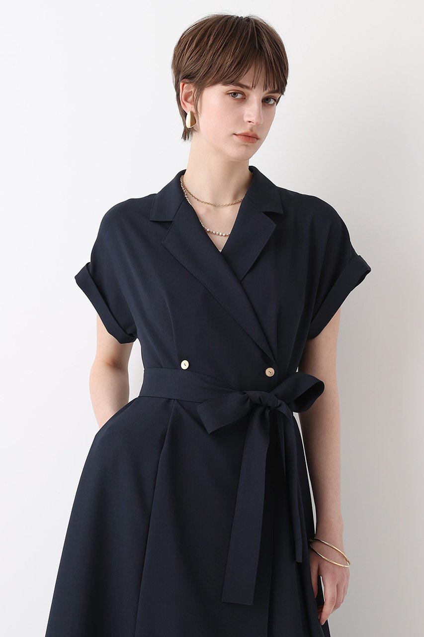 【アルアバイル/allureville】のフレンチスリーブラップワンピース 人気、トレンドファッション・服の通販 founy(ファニー) 　ファッション　Fashion　レディースファッション　Fashion for Women　ワンピース　Dresses　チュニック　Tunic Tops & Dresses　スリーブ　Sleeve, Long Sleeve / Short Sleeve　チュニック　Tunic, Long Top　テーラード　Tailored, Tailored Fit　バランス　Balance, Style Balance　フィット　Fit, Slim Fit　フェミニン　Feminine, Girly　フレア　Flare, Flared　フレンチ　French, French Style　マニッシュ　Mannish, Boyish　ロング　Long, Long-Length　吸水　Absorbent, Quick-Dry　夏　Summer　新作・新入荷　New Arrivals / New In　ビジネス 仕事 通勤　Business / Work / Commuting　other-2|ID: prp329100004910338 ipo3291000000036785683