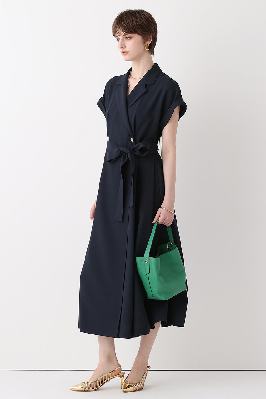 【アルアバイル/allureville】のフレンチスリーブラップワンピース 人気、トレンドファッション・服の通販 founy(ファニー) 　ファッション　Fashion　レディースファッション　Fashion for Women　ワンピース　Dresses　チュニック　Tunic Tops & Dresses　スリーブ　Sleeve, Long Sleeve / Short Sleeve　チュニック　Tunic, Long Top　テーラード　Tailored, Tailored Fit　バランス　Balance, Style Balance　フィット　Fit, Slim Fit　フェミニン　Feminine, Girly　フレア　Flare, Flared　フレンチ　French, French Style　マニッシュ　Mannish, Boyish　ロング　Long, Long-Length　吸水　Absorbent, Quick-Dry　夏　Summer　新作・新入荷　New Arrivals / New In　ビジネス 仕事 通勤　Business / Work / Commuting　other-3|ID: prp329100004910338 ipo3291000000036785684