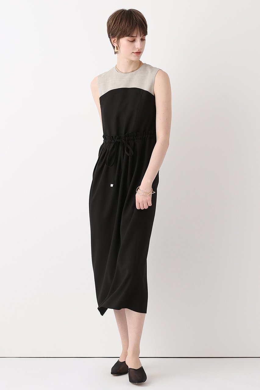 【アルアバイル/allureville】の切替ドロスト Iラインワンピース インテリア・キッズ・メンズ・レディースファッション・服の通販 founy(ファニー) 　ファッション　Fashion　レディースファッション　Fashion for Women　ワンピース　Dresses　チュニック　Tunic Tops & Dresses　ジャケット　Jacket, Outerwear　スニーカー　Sneakers, Trainers　チュニック　Tunic, Long Top　デニム　Denim, Jeans Material　ブルゾン　Blouson, Bomber Jacket　リネン　Linen, Linen Fabric　ロング　Long, Long-Length　切替　Switching, Contrast Panel　新作・新入荷　New Arrivals / New In　ブラック|ID: prp329100004910339 ipo3291000000036785689