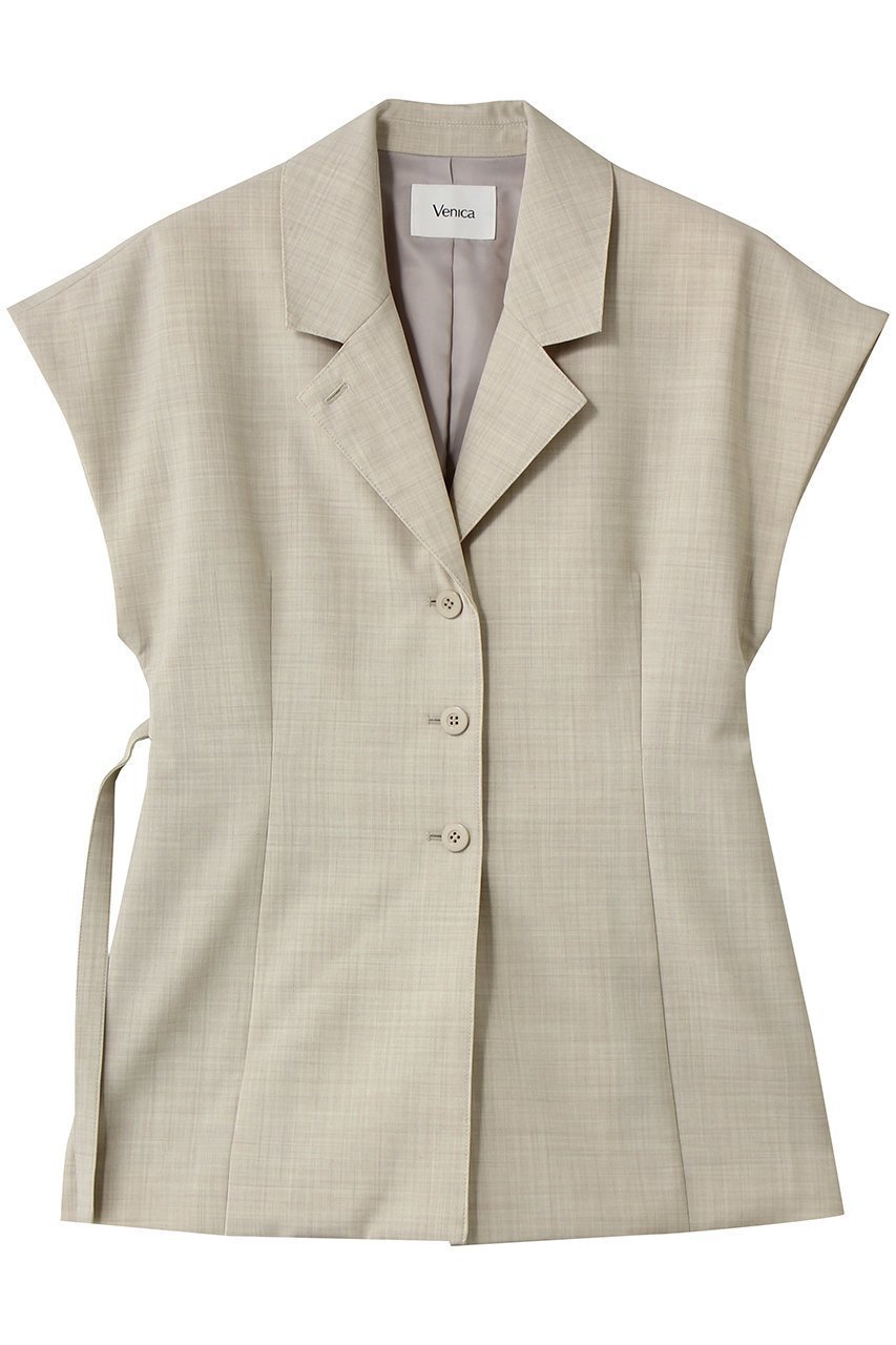 【ヴェニカ/Venica】のJeanne Power sholder shape jacket インテリア・キッズ・メンズ・レディースファッション・服の通販 founy(ファニー) 　ファッション　Fashion　レディースファッション　Fashion for Women　アウター　Coat / Outerwear Collection　レディースジャケット・軽アウター　Jackets　シェイプ　Shape, Slim Fit　ショルダー　Shoulder, Shoulder Strap　ジャケット　Jacket, Outerwear　フォルム　Silhouette, Form　ベスト　Vest, Waistcoat　マニッシュ　Mannish, Boyish　夏　Summer　新作・新入荷　New Arrivals / New In　春　Spring　S/S・春夏　SS, Spring/Summer, Warm Season　LBEG|ID: prp329100004910351 ipo3291000000036785814