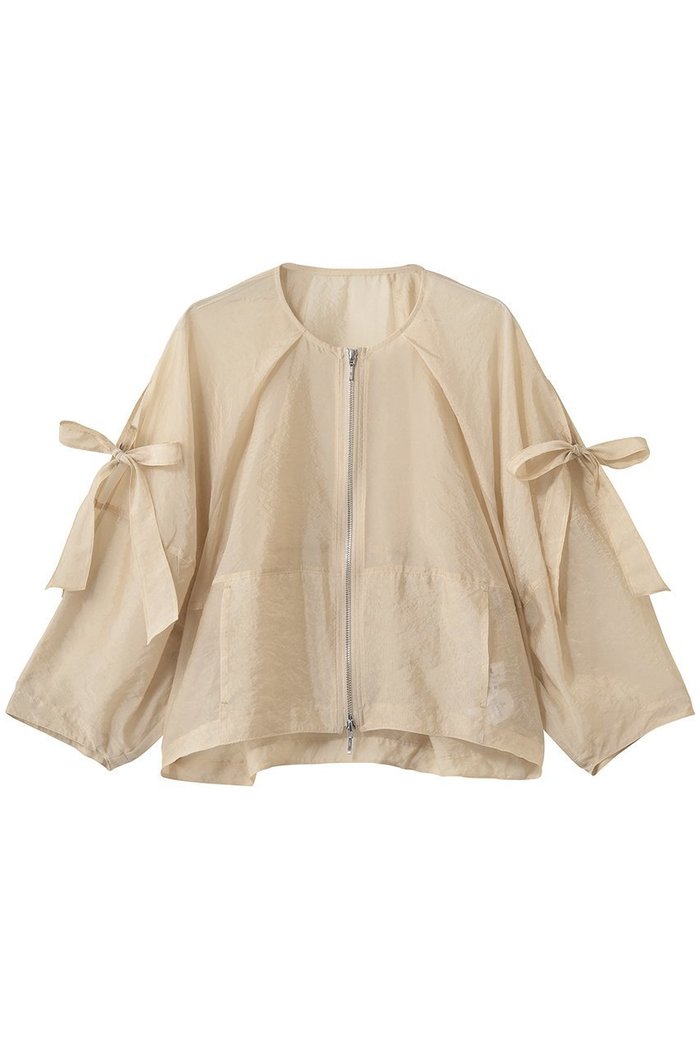 【ランバン オン ブルー/LANVIN en Bleu】のショルダーリボンシアーブルゾン インテリア・キッズ・メンズ・レディースファッション・服の通販 founy(ファニー) https://founy.com/ ファッション Fashion レディースファッション Fashion for Women アウター Coat / Outerwear Collection レディースジャケット・軽アウター Jackets ブルゾンジャケット・スポーティアウター Blouson Jackets シアー Sheer, See-Through ジャケット Jacket, Outerwear スリット Slit, Slit Detail スリーブ Sleeve, Long Sleeve / Short Sleeve フェミニン Feminine, Girly ブルゾン Blouson, Bomber Jacket リボン Ribbon, Bow 夏 Summer 春 Spring S/S・春夏 SS, Spring/Summer, Warm Season |ID: prp329100004910356 ipo3291000000036785857