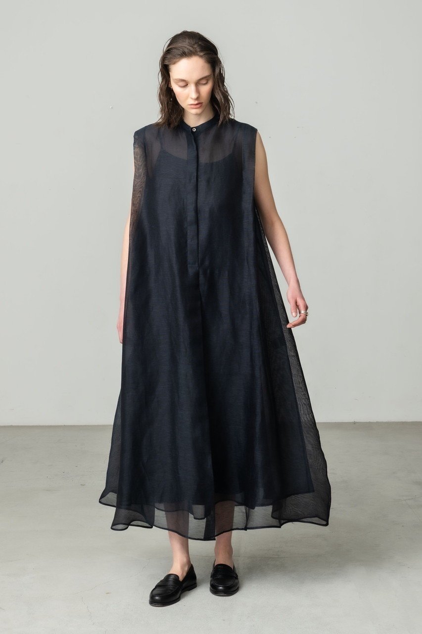 【エブール/ebure】のリネンシルクシアー オーガンジーワンピース 人気、トレンドファッション・服の通販 founy(ファニー) 　ファッション　Fashion　レディースファッション　Fashion for Women　ワンピース　Dresses　チュニック　Tunic Tops & Dresses　エレガント 上品　Elegant　オーガンジー　Organza Fabric　サンダル　Sandals, Summer Shoes　シューズ　Shoes, Footwear　シルク　Silk, 100% Silk　スキッパー　Skipper, Open Collar　スニーカー　Sneakers, Trainers　チュニック　Tunic, Long Top　フラット　Flat, Flat Shoes　リネン　Linen, Linen Fabric　ロング　Long, Long-Length　新作・新入荷　New Arrivals / New In　other-6|ID: prp329100004910445 ipo3291000000036790055