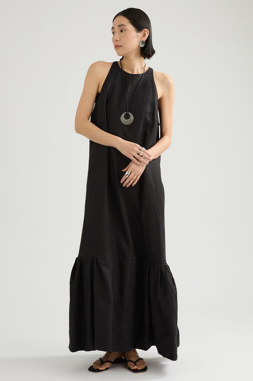 【カオス/Chaos】のチャンパカワンピース インテリア・キッズ・メンズ・レディースファッション・服の通販 founy(ファニー) 　ファッション　Fashion　レディースファッション　Fashion for Women　ワンピース　Dresses　チュニック　Tunic Tops & Dresses　チュニック　Tunic, Long Top　リネン　Linen, Linen Fabric　リボン　Ribbon, Bow　ロング　Long, Long-Length　吸水　Absorbent, Quick-Dry　夏　Summer　新作・新入荷　New Arrivals / New In　ブラック|ID: prp329100004910446 ipo3291000000036790058