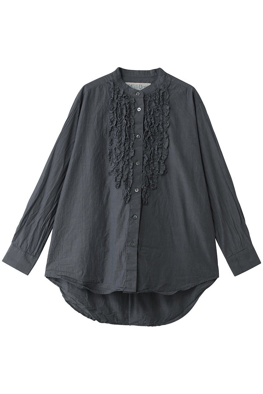 【ミディウミ/MidiUmi】のfront frill shirt シャツ インテリア・キッズ・メンズ・レディースファッション・服の通販 founy(ファニー) 　ファッション　Fashion　レディースファッション　Fashion for Women　トップス・カットソー　Cut & Sew Tops　シャツ・ブラウス・オフィスカジュアル　Elegant Blouses & Button-Ups　コンビ　Combo, Combination Style　シンプル　Simple, Minimal　スリーブ　Sleeve, Long Sleeve / Short Sleeve　フェミニン　Feminine, Girly　フリル　Frill, Ruffle　ボトム　Bottoms, Lower Wear　ロング　Long, Long-Length　エレガント 上品　Elegant　新作・新入荷　New Arrivals / New In　c.gray|ID: prp329100004910448 ipo3291000000036790069