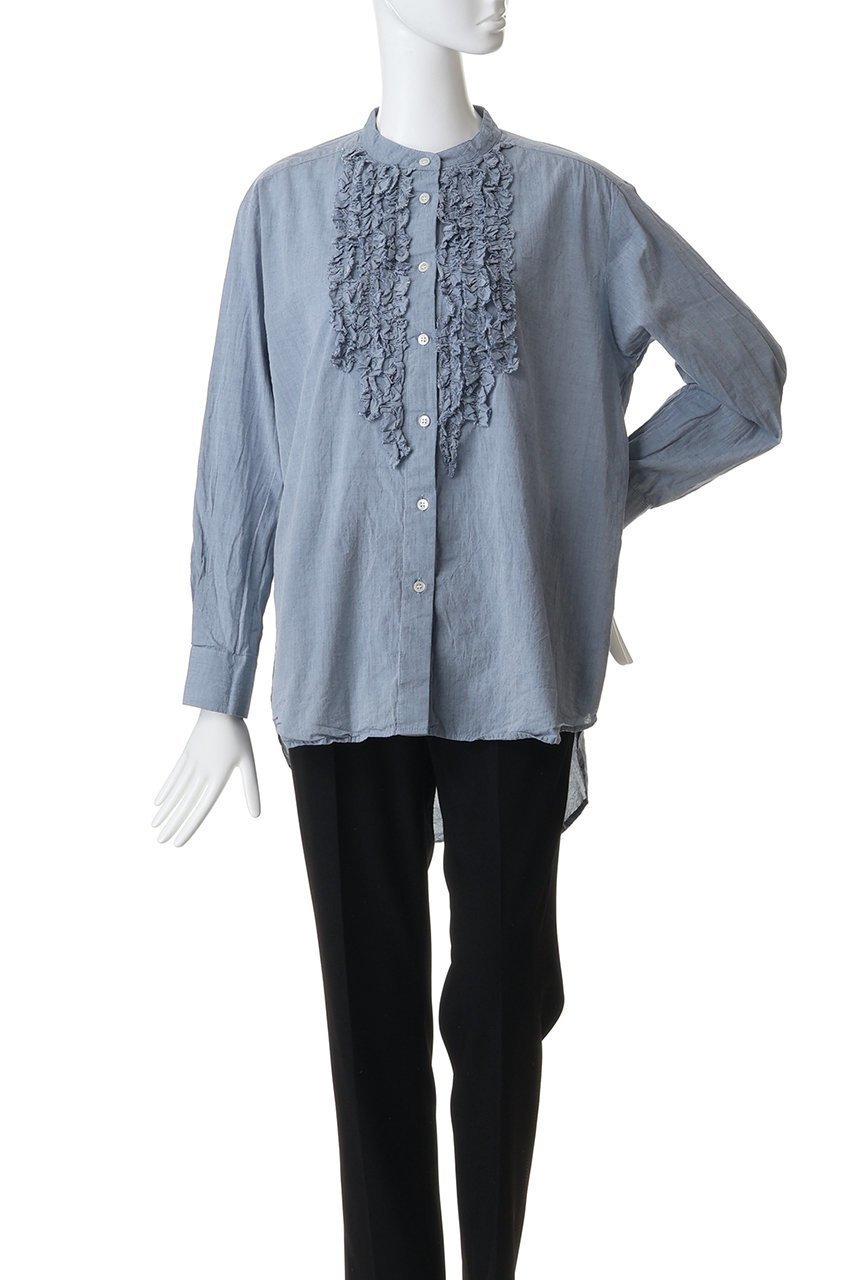 【ミディウミ/MidiUmi】のfront frill shirt シャツ 人気、トレンドファッション・服の通販 founy(ファニー) 　ファッション　Fashion　レディースファッション　Fashion for Women　トップス・カットソー　Cut & Sew Tops　シャツ・ブラウス・オフィスカジュアル　Elegant Blouses & Button-Ups　コンビ　Combo, Combination Style　シンプル　Simple, Minimal　スリーブ　Sleeve, Long Sleeve / Short Sleeve　フェミニン　Feminine, Girly　フリル　Frill, Ruffle　ボトム　Bottoms, Lower Wear　ロング　Long, Long-Length　エレガント 上品　Elegant　新作・新入荷　New Arrivals / New In　other-2|ID: prp329100004910448 ipo3291000000036790071