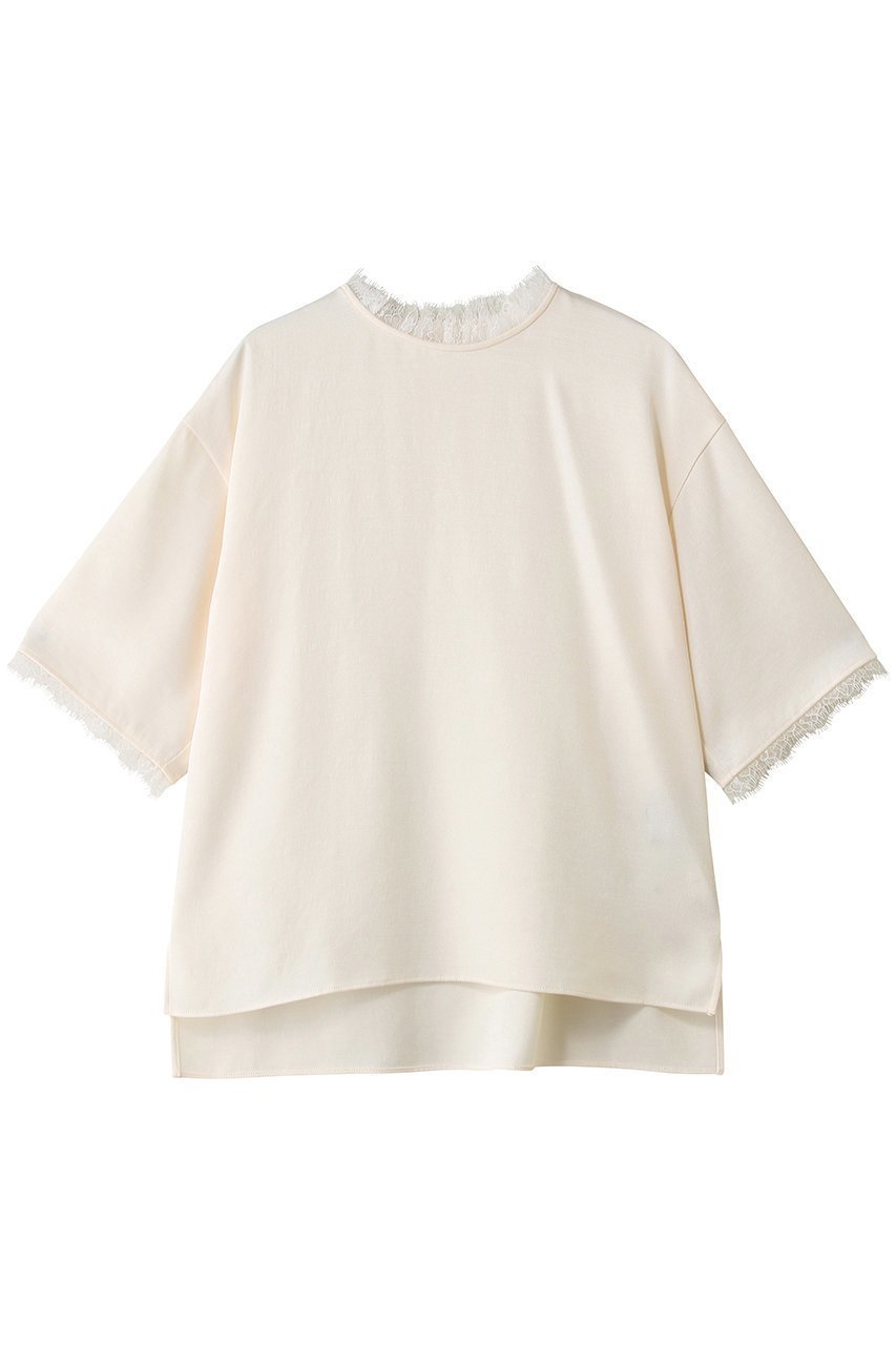 【サードマガジン/THIRD MAGAZINE】のレースTシャツブラウス インテリア・キッズ・メンズ・レディースファッション・服の通販 founy(ファニー) 　ファッション　Fashion　レディースファッション　Fashion for Women　トップス・カットソー　Cut & Sew Tops　シャツ・ブラウス・オフィスカジュアル　Elegant Blouses & Button-Ups　ロングTシャツ・Tシャツ　Longline T-Shirts & Tees　ショート　Short, Short Length　スリーブ　Sleeve, Long Sleeve / Short Sleeve　デニム　Denim, Jeans Material　レース　Lace, Lace Fabric　新作・新入荷　New Arrivals / New In　洗える　Machine Washable　アイボリー|ID: prp329100004910450 ipo3291000000036790093