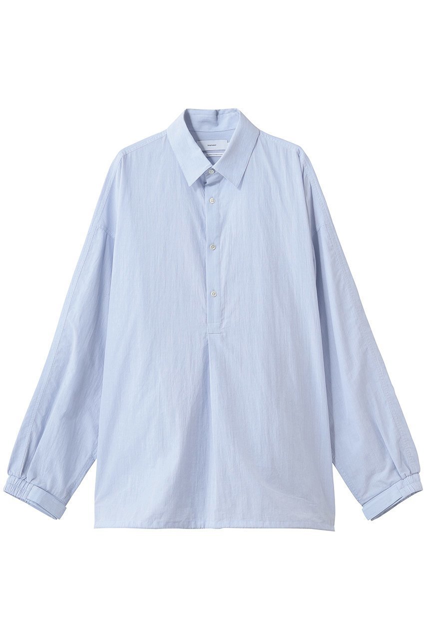 【グラフペーパー/Graphpaper】の【UNISEX】Seersucker Pullover Shirt インテリア・キッズ・メンズ・レディースファッション・服の通販 founy(ファニー) 　ファッション　Fashion　レディースファッション　Fashion for Women　トップス・カットソー　Cut & Sew Tops　シャツ・ブラウス・オフィスカジュアル　Elegant Blouses & Button-Ups　カジュアルプルオーバー・ニットトップス　Pullovers & Knit Tops / Casual Pullovers　ユニセックス　Unisex, Genderless　スポーティ　Sporty, Casual Athletic　スリーブ　Sleeve, Long Sleeve / Short Sleeve　フォルム　Silhouette, Form　ロング　Long, Long-Length　夏　Summer　新作・新入荷　New Arrivals / New In　BLUE|ID: prp329100004910453 ipo3291000000036790114