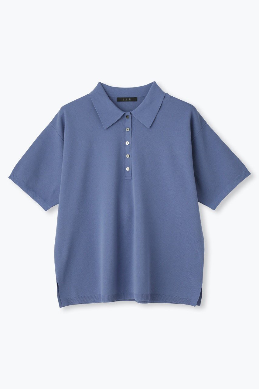 【レリル/lelill】のハイテク ニットポロシャツ インテリア・キッズ・メンズ・レディースファッション・服の通販 founy(ファニー) 　ファッション　Fashion　レディースファッション　Fashion for Women　トップス・カットソー　Cut & Sew Tops　ニット　Knit Tops & Sweaters　シャツ・ブラウス・オフィスカジュアル　Elegant Blouses & Button-Ups　ポロシャツ・きれいめカジュアル　Smart-Casual Polo Tops　スタンダード　Standard, Basic　スリーブ　Sleeve, Long Sleeve / Short Sleeve　ポロシャツ　Polo Shirt, Collared Tee　ロング　Long, Long-Length　ビジネス 仕事 通勤　Business / Work / Commuting　新作・新入荷　New Arrivals / New In　ブルー|ID: prp329100004910457 ipo3291000000036790149