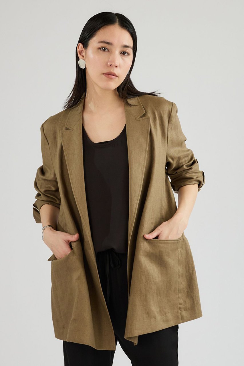 【カオス/Chaos】のアガサチャンパカジャケット インテリア・キッズ・メンズ・レディースファッション・服の通販 founy(ファニー) 　ファッション　Fashion　レディースファッション　Fashion for Women　アウター　Coat / Outerwear Collection　レディースジャケット・軽アウター　Jackets　おすすめ　Recommended / Our Picks　キャンバス　Canvas, Canvas Fabric　ジャケット　Jacket, Outerwear　セットアップ　Set-Up, Coordinated Outfit　ダブル　Double, Double-Breasted　フランス　France, French　フレンチ　French, French Style　ポケット　Pocket, Pocket Detail　リネン　Linen, Linen Fabric　ワッシャー　Washer, Crinkled Finish　吸水　Absorbent, Quick-Dry　夏　Summer　新作・新入荷　New Arrivals / New In　カーキ|ID: prp329100004910478 ipo3291000000036790320